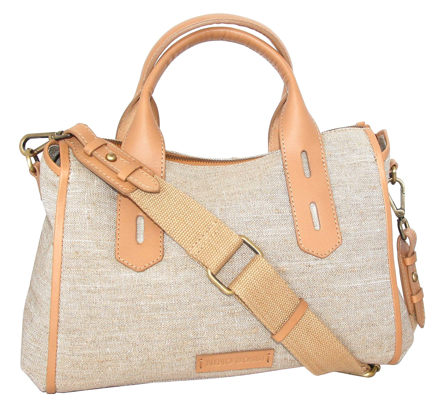 Britney Linen/Leather Satchel