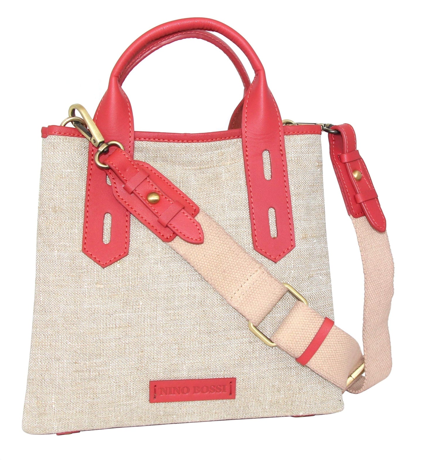 Alisha Linen/Leather Crossbody Bag