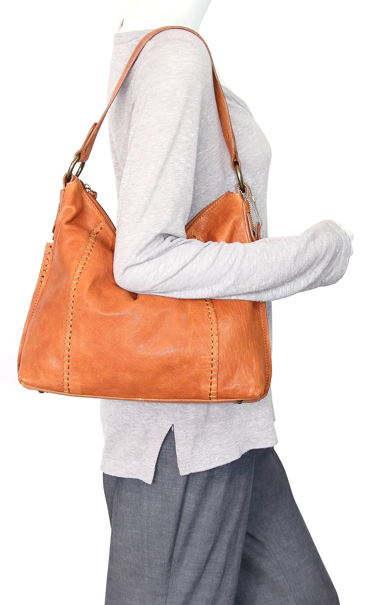 Nino Bossi Handbags Nino Bossi My Monica Leather Hobo Taupe