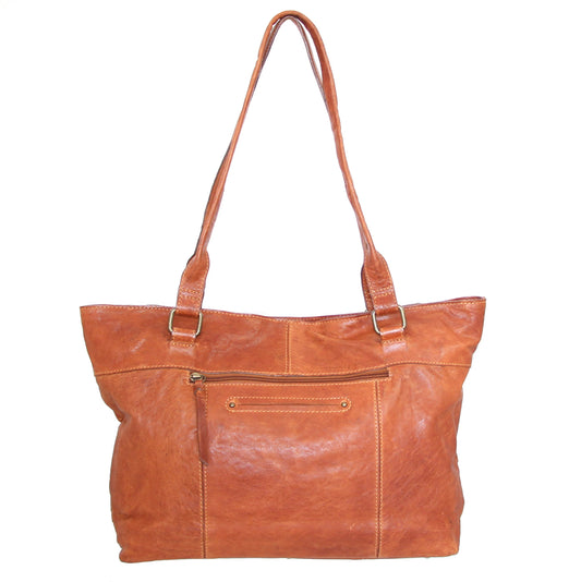 My Large Ribbed Leather Tote