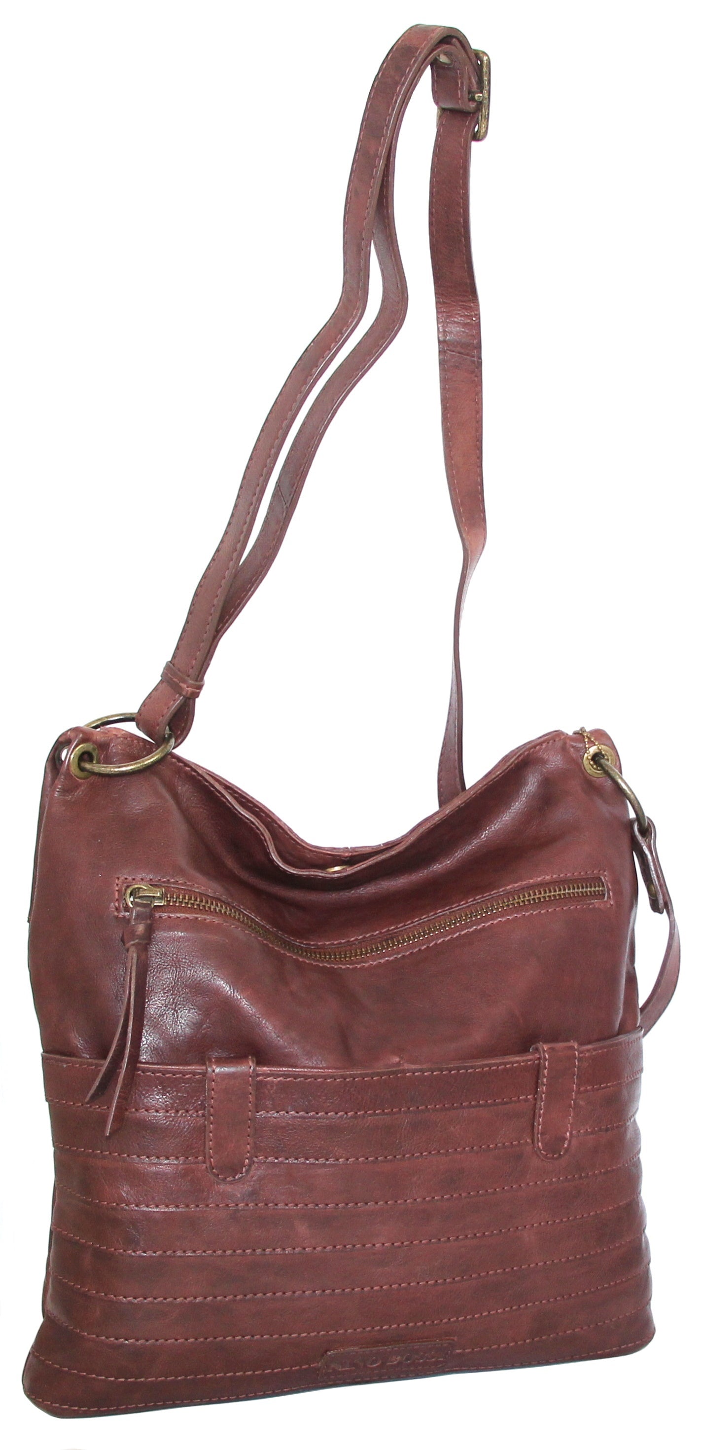 My Large Ribbed Leather Crossbody Bag