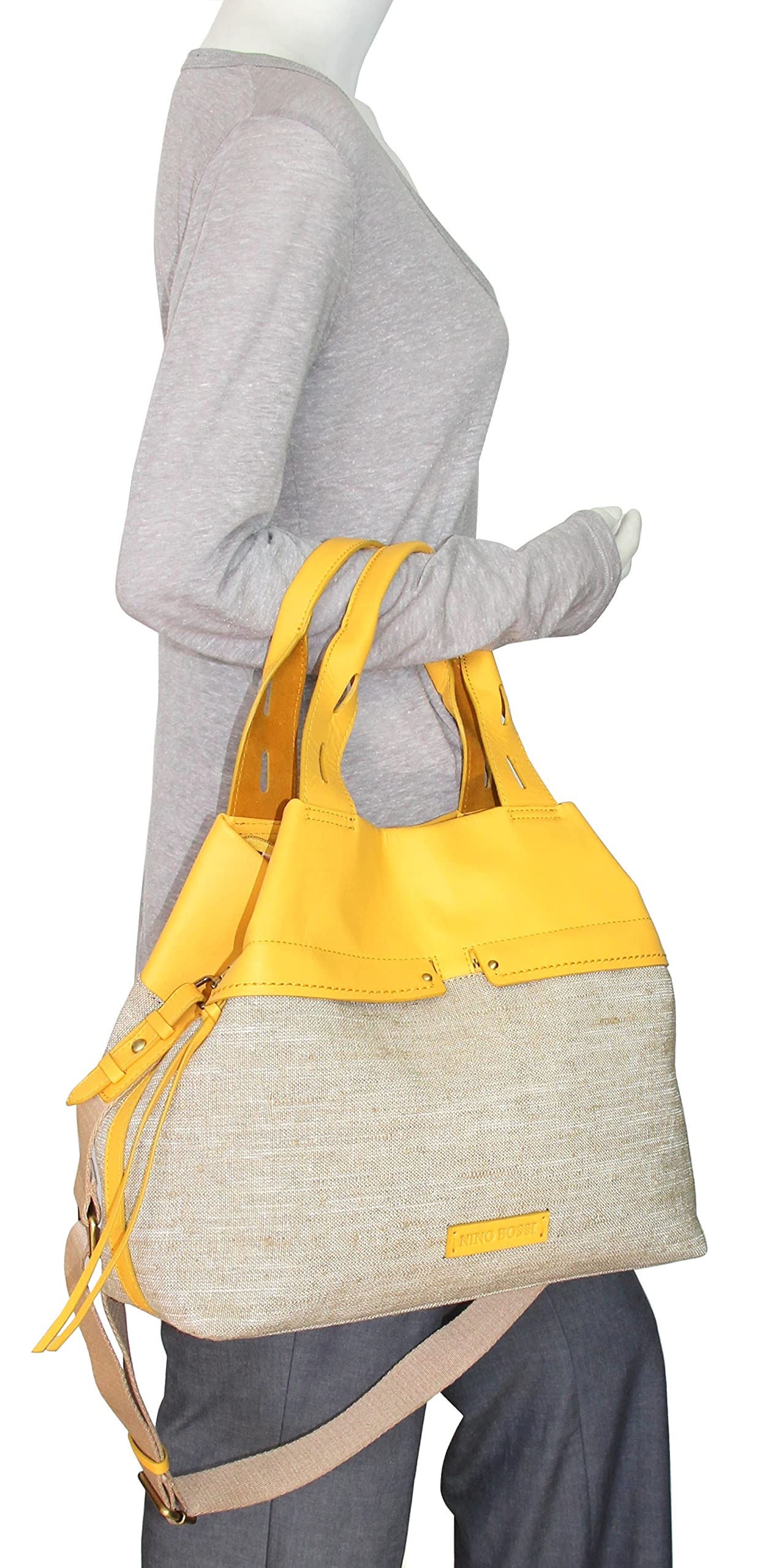 Emelia Linen/Leather Tote