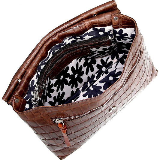 Ellie Leather Satchel (Walnut)