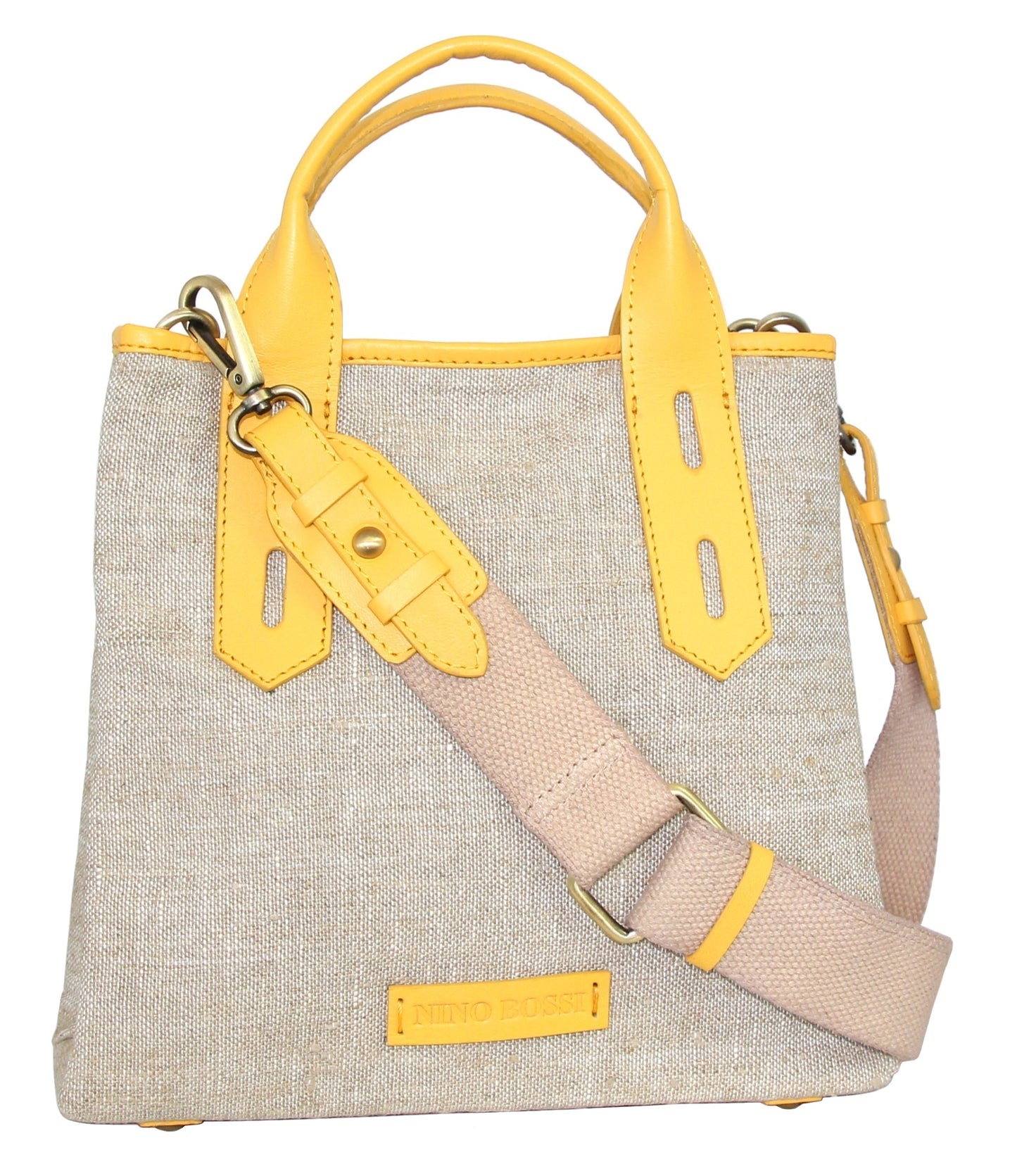 Alisha Linen/Leather Crossbody Bag