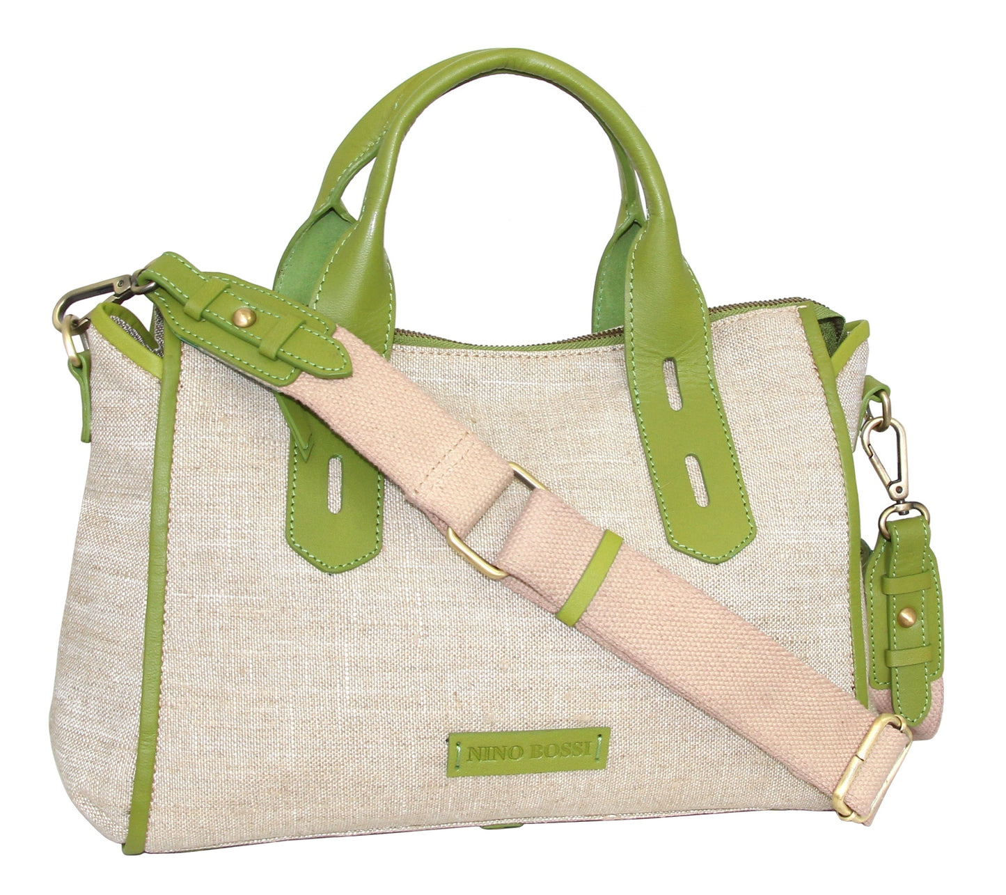 Britney Linen/Leather Satchel