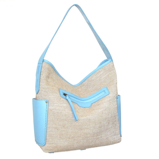 Caprice Linen/Leather Hobo