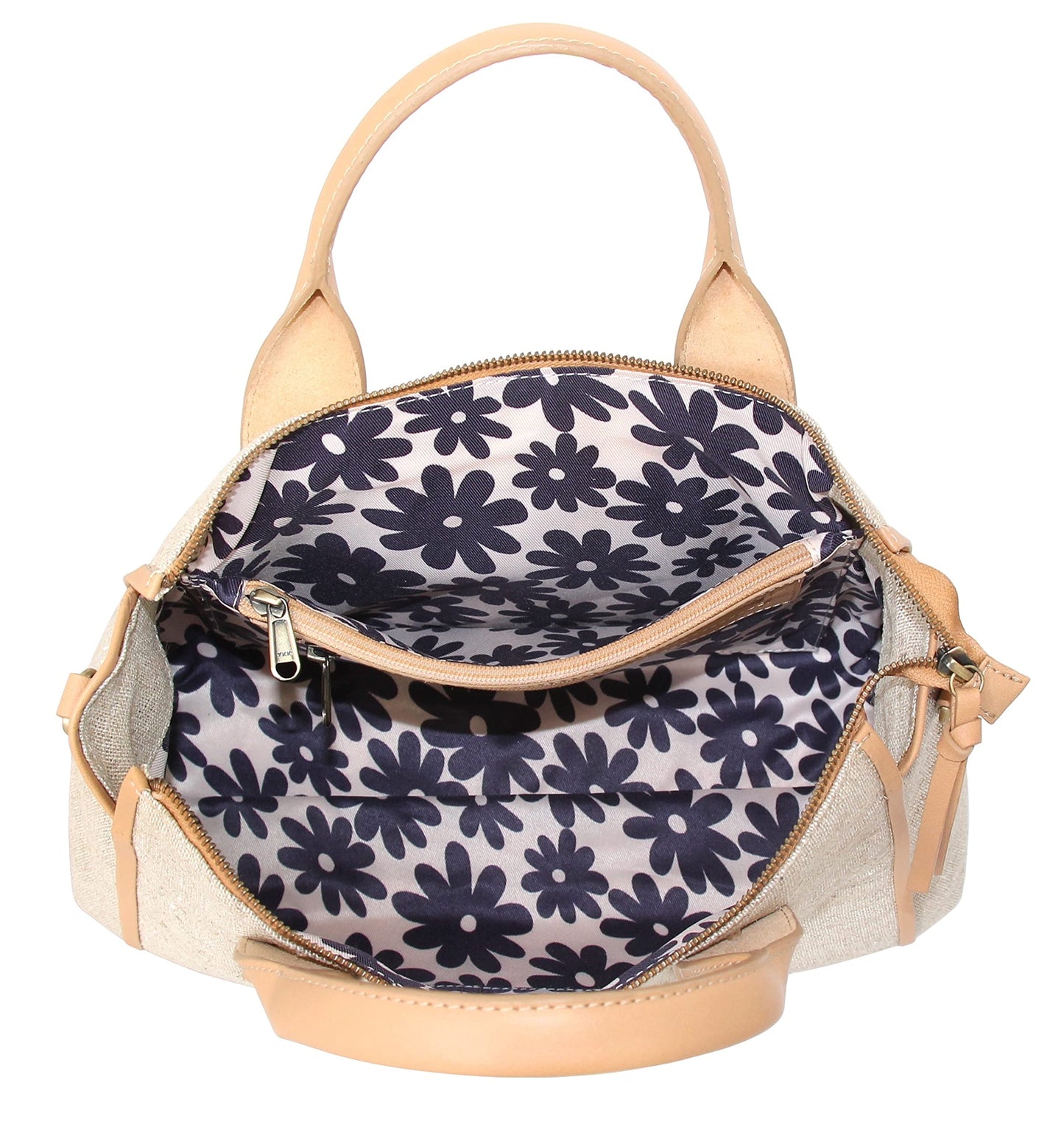 Britney Linen/Leather Satchel