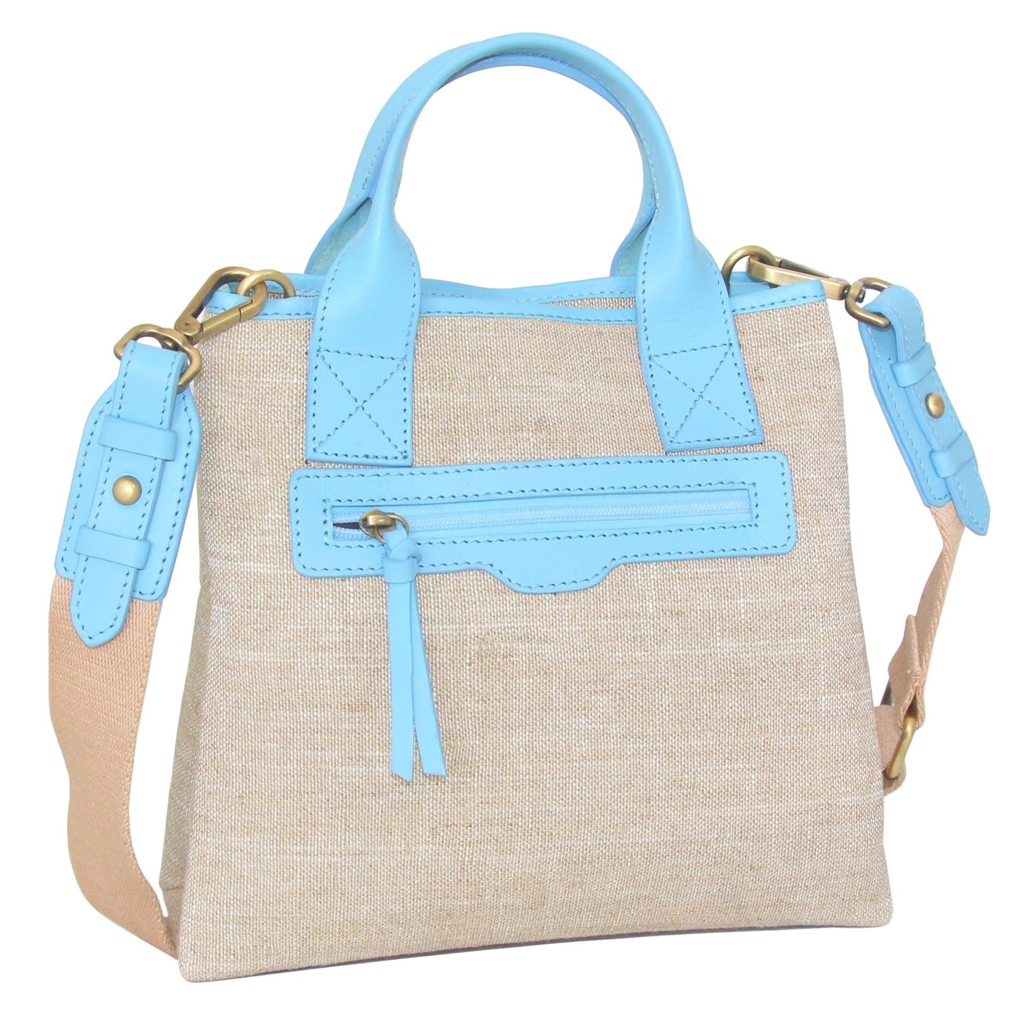 Alisha Linen/Leather Crossbody Bag