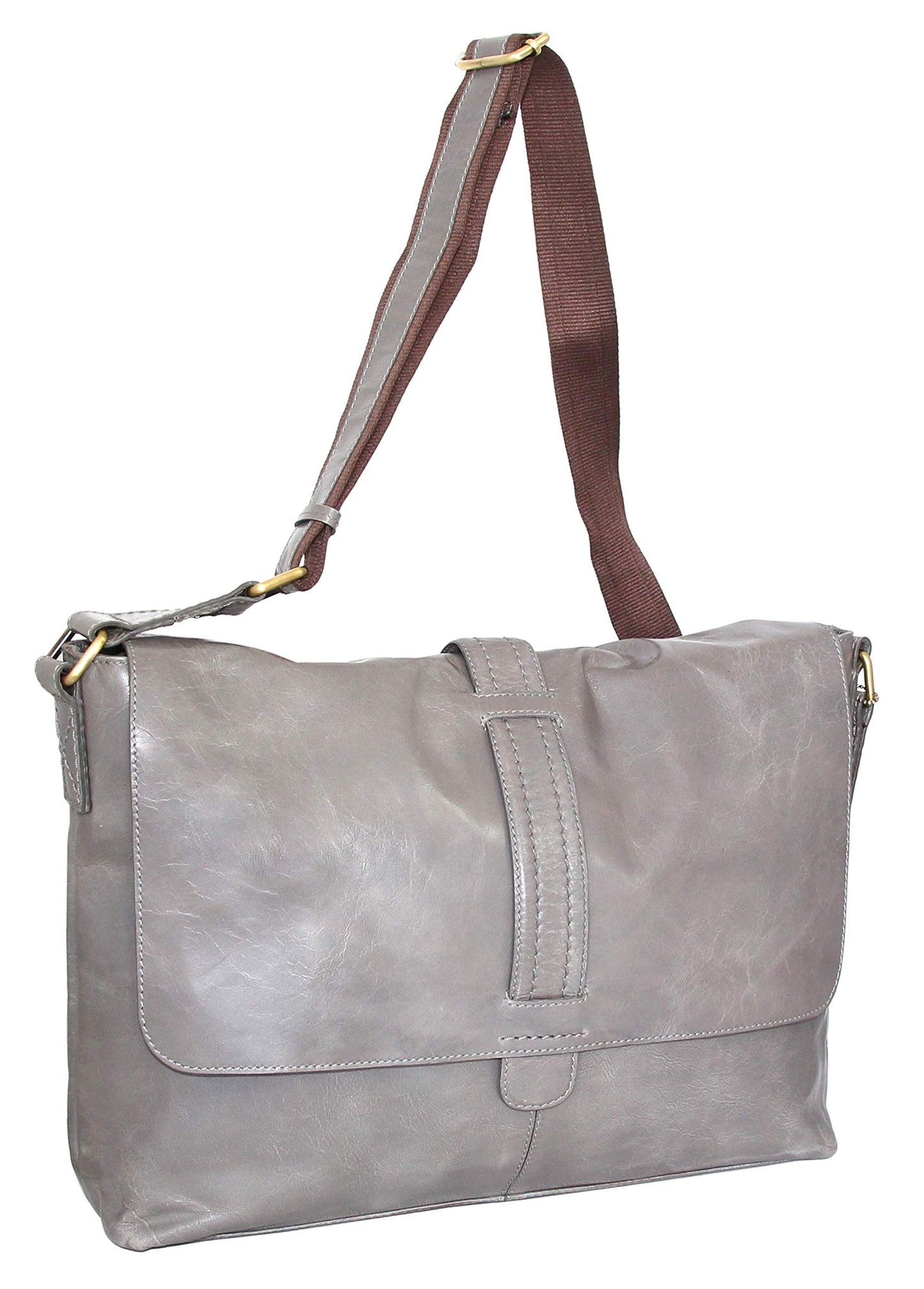 His Max Leather Messenger Bag