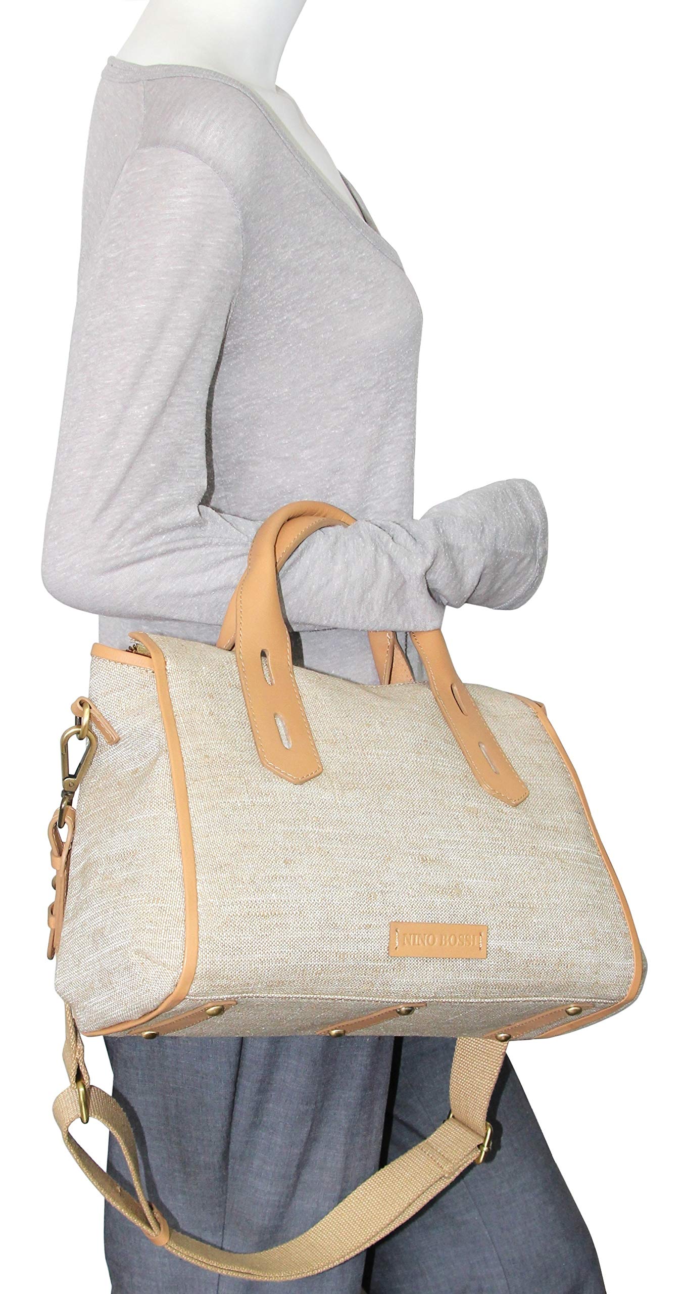 Britney Linen/Leather Satchel