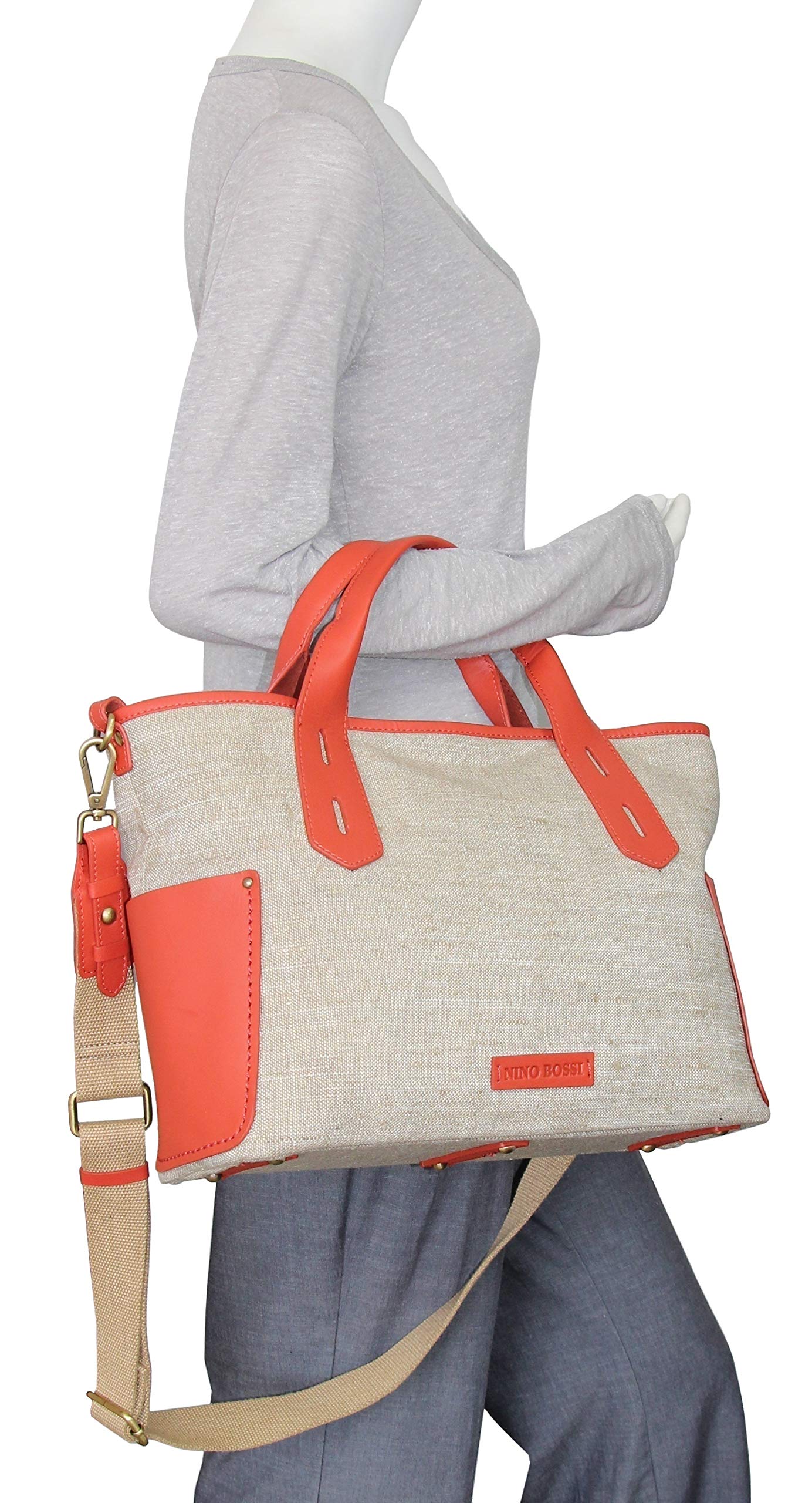 Delana Linen/Leather Tote