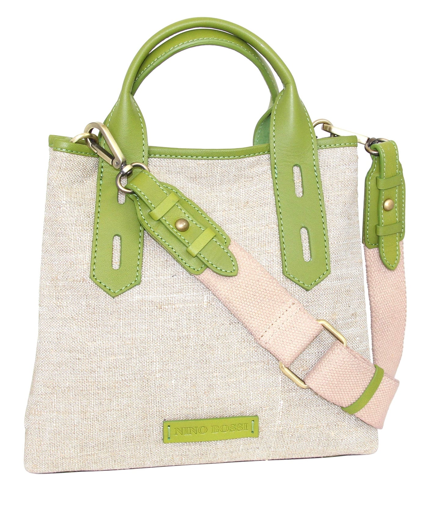 Alisha Linen/Leather Crossbody Bag