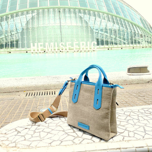 Alisha Linen/Leather Crossbody Bag