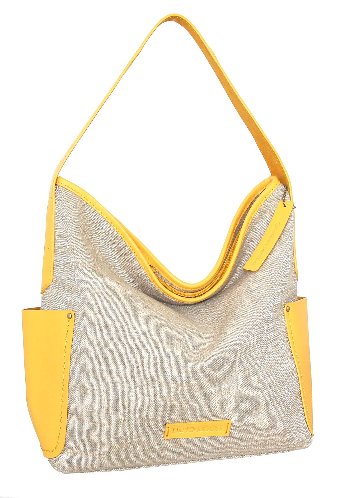 Caprice Linen/Leather Hobo
