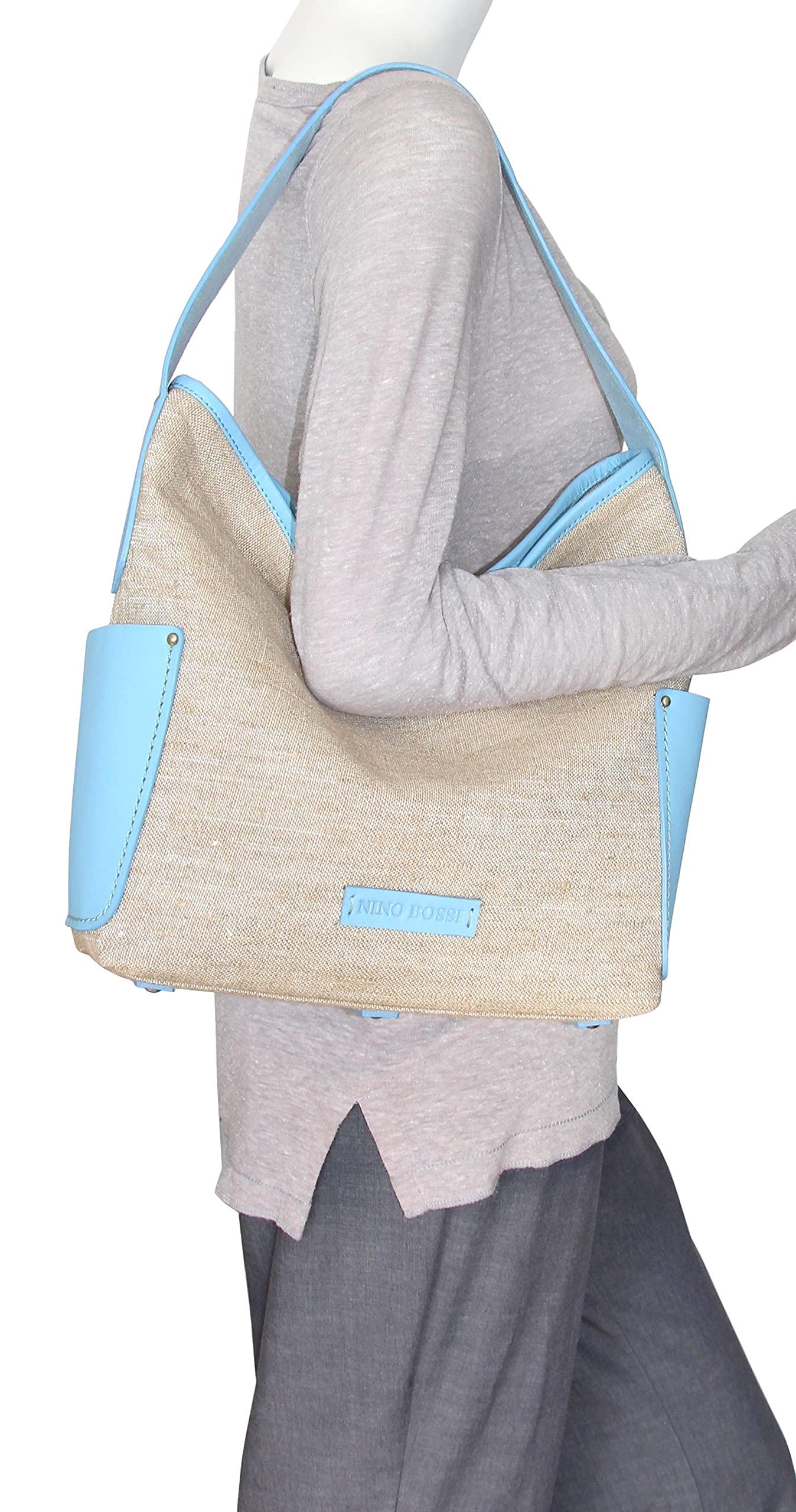 Caprice Linen/Leather Hobo