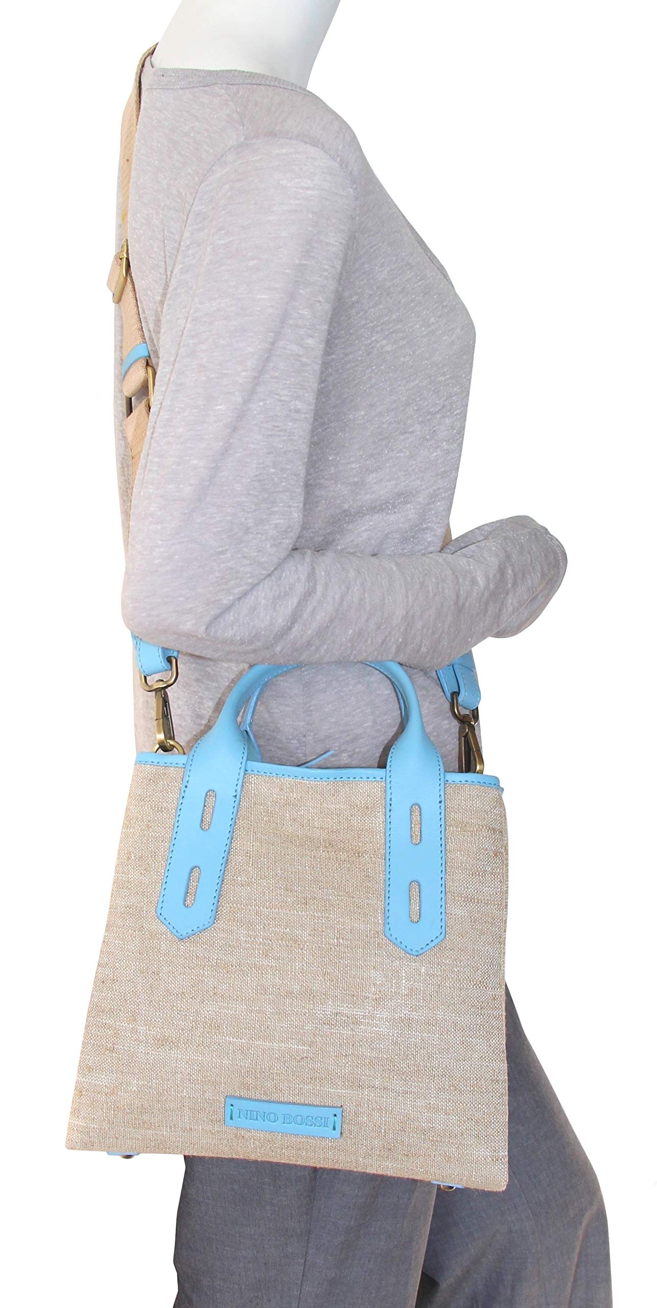 Alisha Linen/Leather Crossbody Bag