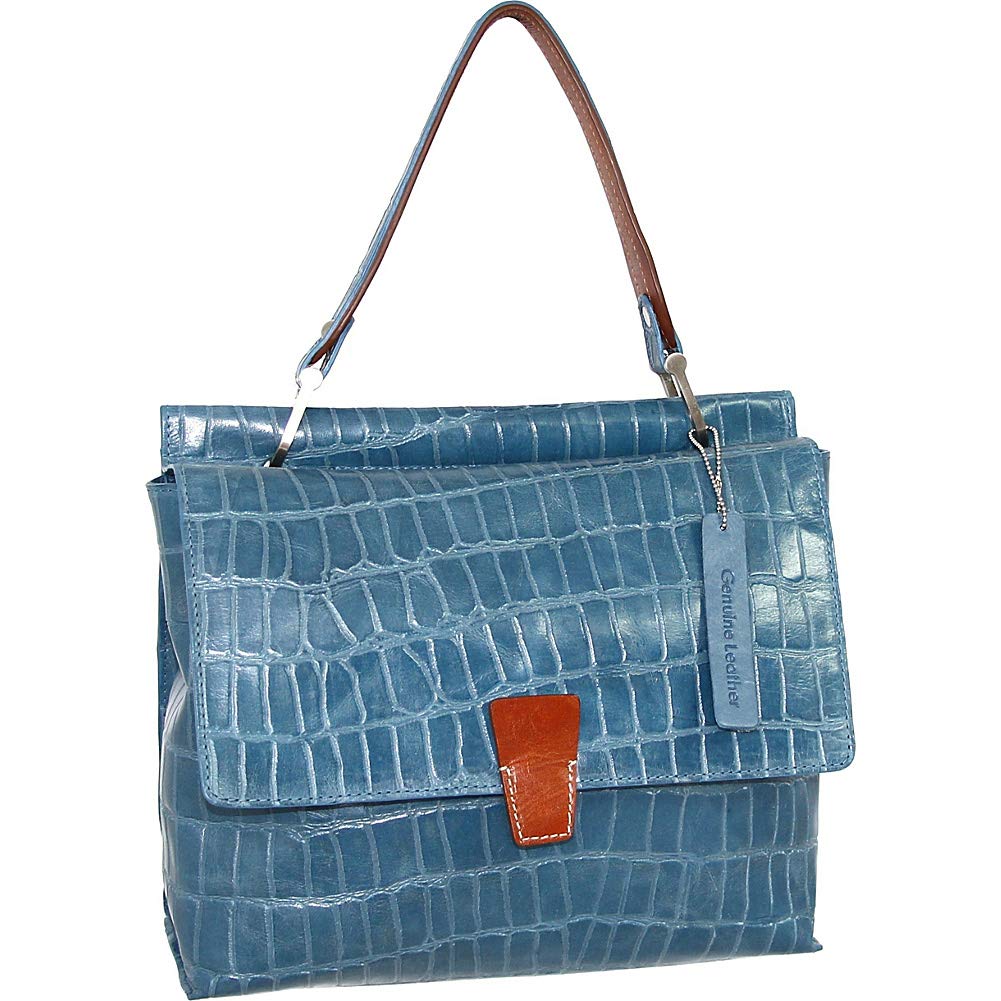 Ellie Leather Satchel (Blue)