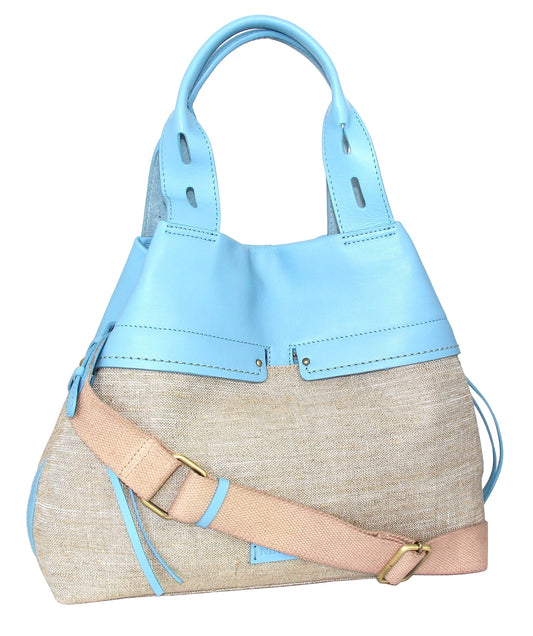 Emelia Linen/Leather Tote
