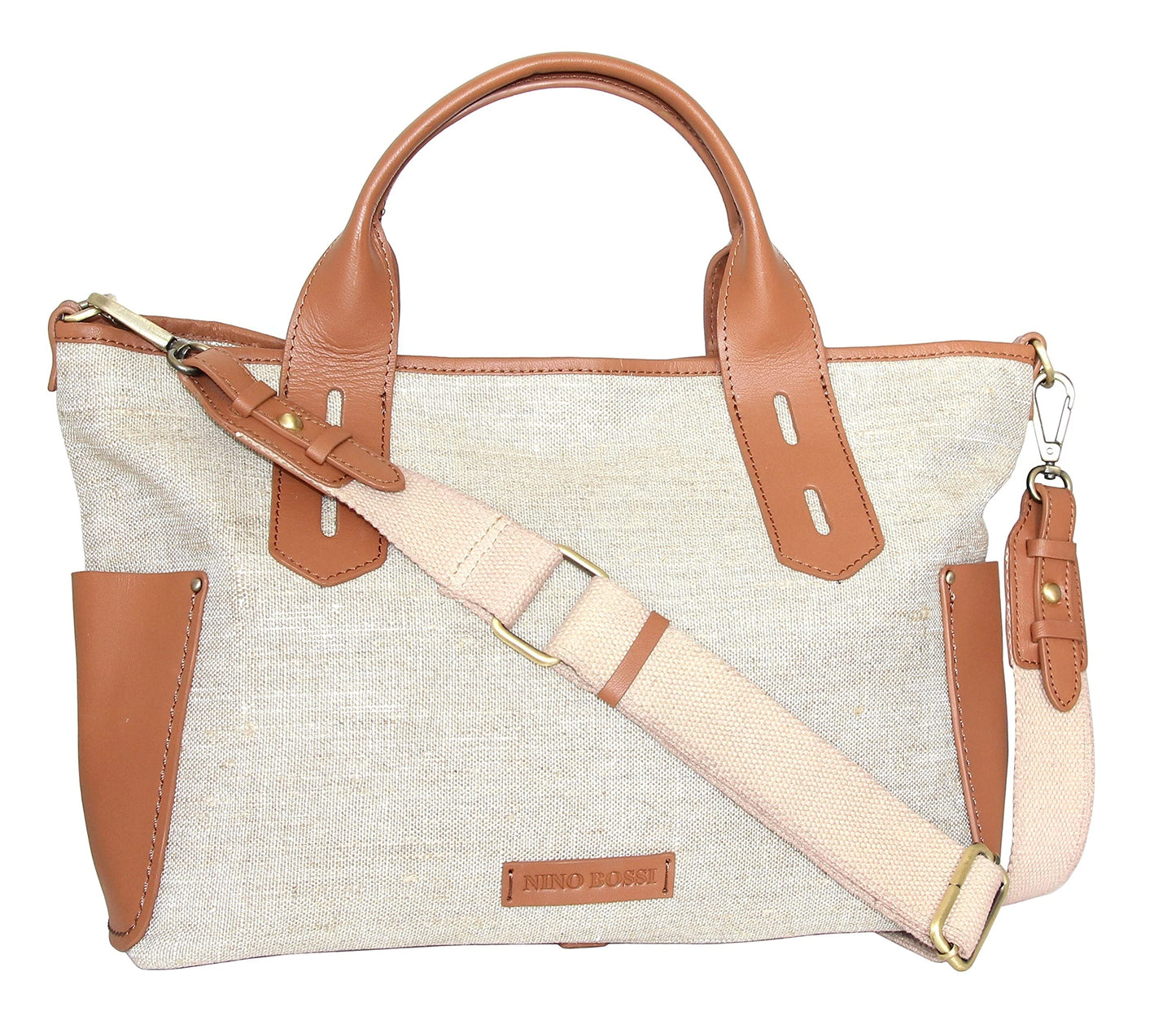 Delana Linen/Leather Tote
