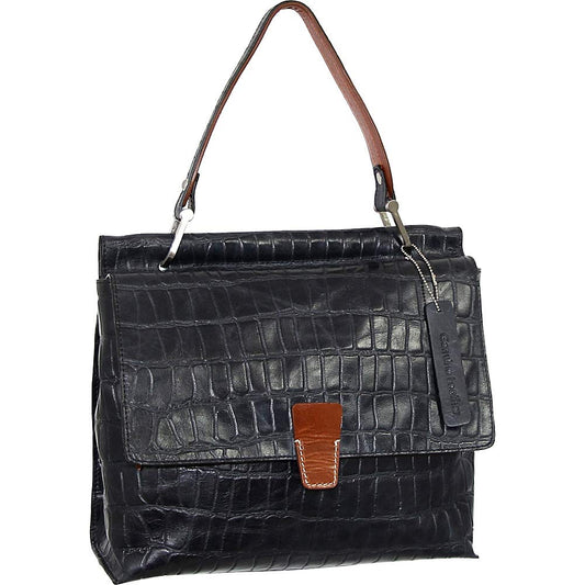 Ellie Leather Satchel (Black)