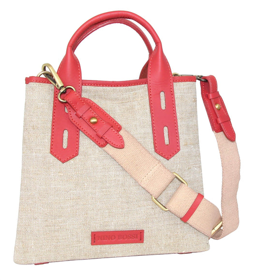 Alisha Linen/Leather Crossbody Bag