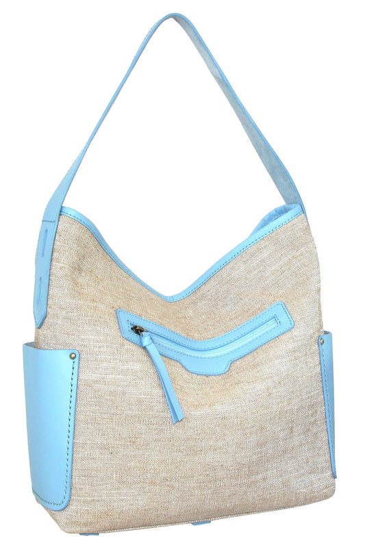 Caprice Linen/Leather Hobo