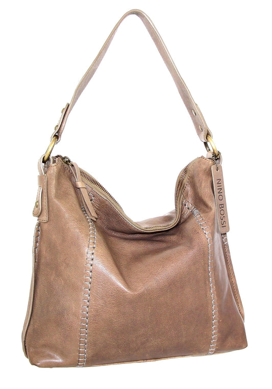 Nino Bossi Handbags Nino Bossi My Monica Leather Hobo Taupe