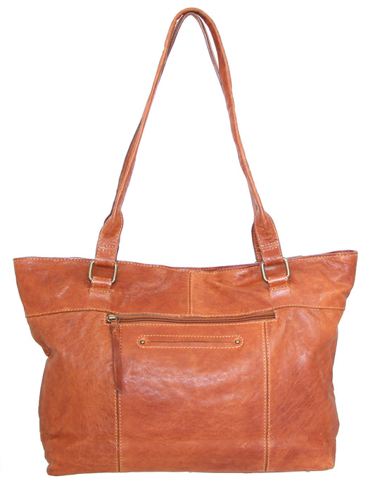 My Large Ribbed Leather Tote