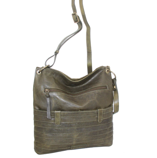 My Large Ribbed Leather Crossbody Bag