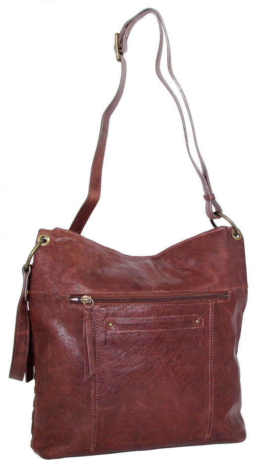 My Large Ribbed Leather Crossbody Bag