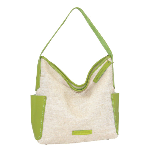 Caprice Linen/Leather Hobo
