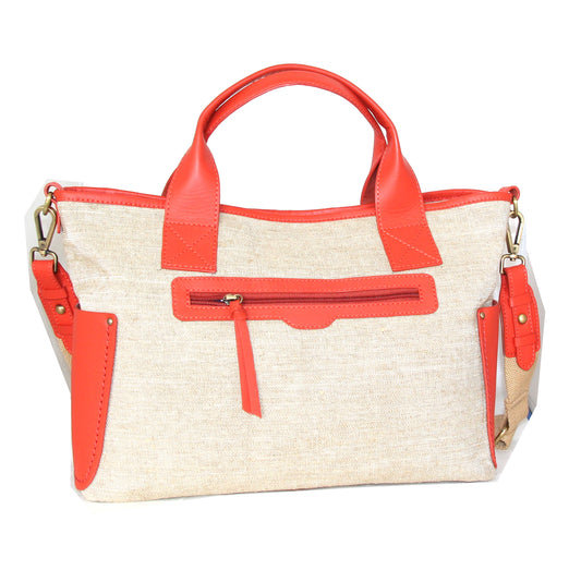 Delana Linen/Leather Tote
