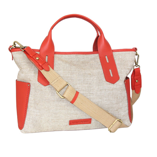 Delana Linen/Leather Tote