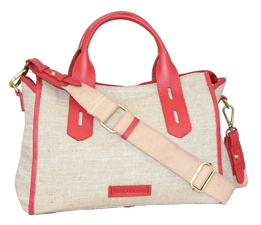 Britney Linen/Leather Satchel