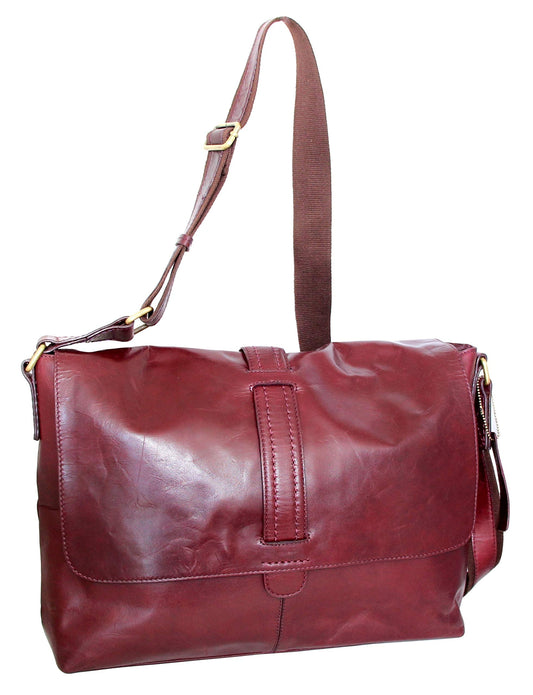 His Max Leather Messenger Bag