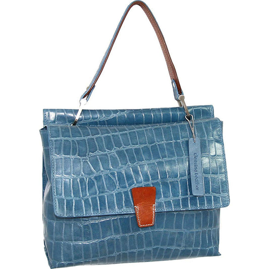 Ellie Leather Satchel (Blue)